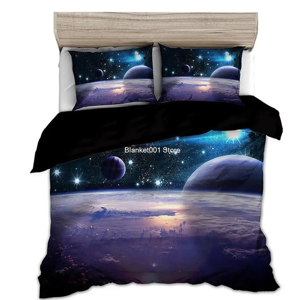 Space star 3d Galaxy Duvet Cover Set Single double Twin/Queen 2pcs/3pcs bedding sets Universe Outer Space Themed Bed Linen