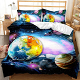 3D Galaxy Duvet Cover Set Single double Twin/Queen 2pcs/3pcs/4pcs bedding sets Universe Outer Space Themed Bed Linen 2